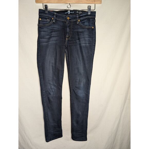 7 For All Mankind Women’s ‘The Slim Cigarette’ Skinny Jeans Sz 26 Dark Wash - Picture 1 of 6
